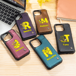 Gepersonaliseerd Marsupilami Leren Flip Telefoonhoesje met Naam en RFID Blokkerende Kaarthouder Verjaardagscadeau voor Familie | Callie × Marsupilami®