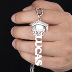 Personalized Class of 2026 Graduation Cap Zircon Necklace with Name Minimalist Jewelry Graduation Gift for Graduates