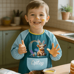 Tablier de peinture pour enfants avec nom et poche frontale Cadeau de Pâques pour les enfants