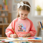 Tablier de peinture pour enfants avec nom et poche frontale Cadeau de Pâques pour les enfants
