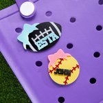 Henkilökohtainen Baseball Softball Jalkapallo Urheilu Bow Design Bag Charm nimi tarvikkeet Bogg syntymäpäivälahja urheilun ystäville