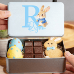 Henkilökohtainen söpö sarjakuva Rabbit Initial Biscuit Tin säilytyslaatikko nimi pääsiäinen puolue lahja lapsille perheelle