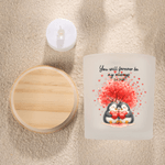 Personalisierte Cartoon Paar Pinguin Herz LED Kerze Jar mit Titel und Name Home Decor Valentinstag Jahrestag Geschenk für Paar