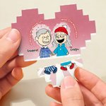 Personalized Comic Character Couple Heart ABS Building Block Puzzle with Name Surprise Anniversary Valentine's Day Gift for Couple