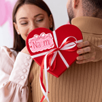 Personalized Cute Bow Heart Pink Sticker with Name Set of 2 Gift Decor Valentine's Day Gift for Kids Women Men