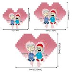 Personalized Comic Character Couple Heart ABS Building Block Puzzle with Name Surprise Anniversary Valentine's Day Gift for Couple