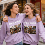 Personalized Besties 8 Photos Soft T-shirt Sweatshirt Hoodie with Name Daily Wear Friendship Gift for Besties