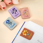 Personalisiertes Retro Geburtsblume Geburtsstein Lesezeichen aus PU-Leder mit Namen und Magnet Geburtstag Geschenk für Bücherliebhaber Bücherwürmer