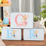 Henkilökohtainen söpö sarjakuva Rabbit Initial Biscuit Tin säilytyslaatikko nimi pääsiäinen puolue lahja lapsille perheelle
