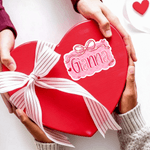 Personalized Cute Bow Heart Pink Sticker with Name Set of 2 Gift Decor Valentine's Day Gift for Kids Women Men