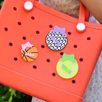 Henkilökohtainen Baseball Softball Jalkapallo Urheilu Bow Design Bag Charm nimi tarvikkeet Bogg syntymäpäivälahja urheilun ystäville