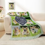 Personalised Bone Paw Print 8 Photos Soft Throw Blanket with Name Home Decor Daily Use Birthday Gift for Pet Owners
