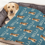 Manta suave personalizada con nombre y cara impresa en la pata Regalo de cumpleaños para dueños de mascotas