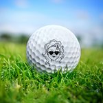 Spersonalizowana piłka golfowa w stylu komiksowym z imieniem Trening Zawody Prezent urodzinowy dla golfisty