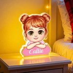 Personalised Cartoon Kid Character Acrylic LED Night Light with Name Home Decor Birthday Gift for Kids