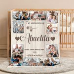 Manta suave personalizada con 10 fotos familiares y 1 a 8 nombres y texto regalo de cumpleaños Día de la Madre Día del Padre para familia