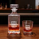 Personalized Officially Retired Not My Problem Whiskey Decanter with Name Bar Accessory Retirement Gift for Men Whiskey Lovers