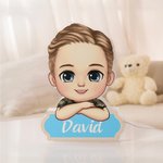Personalised Cartoon Kid Character Acrylic LED Night Light with Name Home Decor Birthday Gift for Kids
