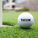Spersonalizowana piłka golfowa w stylu komiksowym z imieniem Trening Zawody Prezent urodzinowy dla golfisty