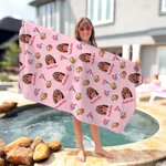 Personalizada 67 Meme Toalla de playa de microfibra sobredimensionada con fotos de caras Fiesta en la playa Regalo de cumpleaños esencial para amigos adolescentes Gen Z
