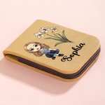 Personalisiertes Cartoon-Figur Geburtsblume magnetisches Lesezeichen aus PU-Leder mit Namen Geburtstag Geschenk für Bücherliebhaber Bücherwürmer