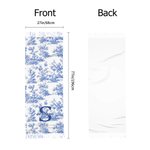 Spersonalizowany szalik Toile De Jouy Floral Initial Name Miękki, ciepły szalik z frędzlami Zimowy dodatek Rocznica Urodziny Prezent dla kobiet