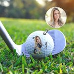 Pelota de golf personalizada con foto de rostro personaje animado divertido y nombre regalo de cumpleaños y día de juego para amantes del golf