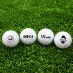 Spersonalizowana piłka golfowa w stylu komiksowym z imieniem Trening Zawody Prezent urodzinowy dla golfisty