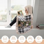 Spersonalizowany odcisk łapy 4 lub 6 Kolaż zdjęć psa i kota Miękki koc z kapturem z imieniem Pamiątkowy prezent na wypadek utraty zwierzaka