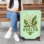 Personalised Multicolor Birth Flower Luggage Cover Fits 18-32 Inches Suitcase with Name Travel Accessories Birthday Gift for Women Girls