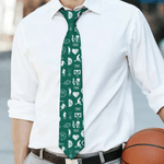 Cravatta personalizzata multicolore con motivo da baseball e golf, con nome: accessorio da uomo, regalo di anniversario o compleanno per marito o papà