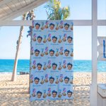 Personalizada 67 Meme Toalla de playa de microfibra sobredimensionada con fotos de caras Fiesta en la playa Regalo de cumpleaños esencial para amigos adolescentes Gen Z