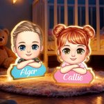 Personalised Cartoon Kid Character Acrylic LED Night Light with Name Home Decor Birthday Gift for Kids
