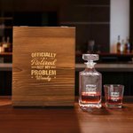 Personalized Officially Retired Not My Problem Whiskey Decanter with Name Bar Accessory Retirement Gift for Men Whiskey Lovers