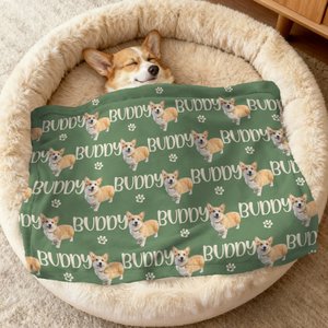 Manta suave personalizada con nombre y cara impresa en la pata Regalo de cumpleaños para dueños de mascotas
