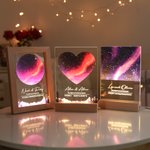 Personalised Constellation Star Map Acrylic LED Night Light with Date Text and Wooden Base Home Decor Valentine's Day Anniversary Gift for Couple