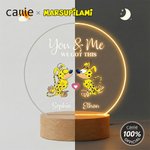 Gepersonaliseerd paar Langstaartige Marsupilami LED Nachtlampje met Namen Home Decor Valentijnsdag Cadeau voor Koppel | Callie × Marsupilami®