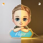 Personalised Cartoon Kid Character Acrylic LED Night Light with Name Home Decor Birthday Gift for Kids