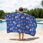 Personalizada 67 Meme Toalla de playa de microfibra sobredimensionada con fotos de caras Fiesta en la playa Regalo de cumpleaños esencial para amigos adolescentes Gen Z
