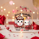 Personalised Rose Match Foodie Couple Heart Acrylic Plaque with Names Dining Room Decor Valentine's Day Anniversary Gift for Couples