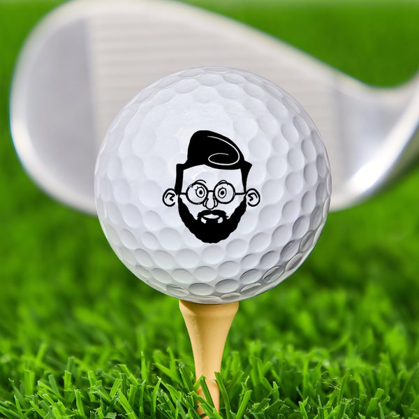 Spersonalizowana piłka golfowa w stylu komiksowym z imieniem Trening Zawody Prezent urodzinowy dla golfisty