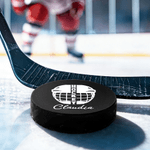 Personalizado Hockey Hielo Casco Stick Jugador Silueta Diseño Hockey Hielo Puck con Nombre Pista de Hielo Día de Juego Equipo Regalo para Hockey Hielo Jugador Amante
