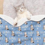 Manta suave personalizada con nombre y cara impresa en la pata Regalo de cumpleaños para dueños de mascotas