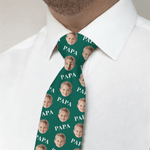 Personalizada Divertida 1-6 Cara Fotos Corbata Suave con Título Novedad Accesorio Día del Padre Cumpleaños Regalo para Abuelo Papá Hombre