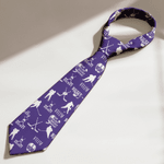 Cravatta personalizzata multicolore con motivo da baseball e golf, con nome: accessorio da uomo, regalo di anniversario o compleanno per marito o papà