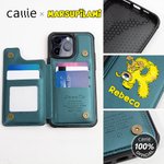 Personalisierte niedliche Marsupilami Leder Flip Wallet Handyhülle mit Namen und RFID-Blockierung Karteninhaber Geburtstagsgeschenk für Familie | Callie × Marsupilami®