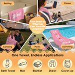 Gepersonaliseerde sneldrogende microvezel strandlaken voor koppels met naam hart en datum Valentijnscadeau voor stellen