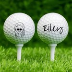 Spersonalizowana piłka golfowa w stylu komiksowym z imieniem Trening Zawody Prezent urodzinowy dla golfisty