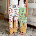 Henkilökohtainen Ice-Cream 67 Nimi Monivärinen Kid nainen mies pyjama housut kiristysnauha päivittäinen kuluminen syntymäpäivälahja perheen ystävä