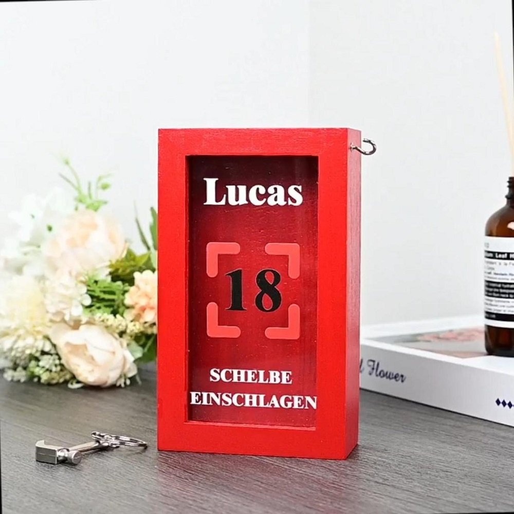 Personalized Funny Emergency Design Wooden Money Box Piggy Bank with Name Text Age and Hammer Home Decor Birthday Gift for Kids Friends Firefighters 3